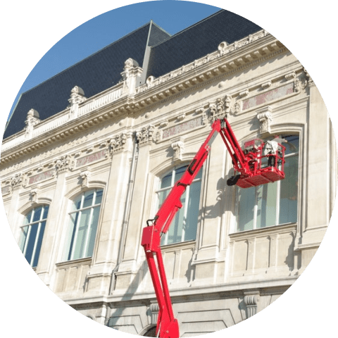 Nettoyage de vitres en hauteur